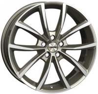 Autec Astana 9"X19-5/108  ET47,5 Titanium Silver Polished tilpasset Polestar II med Brembo bremser (1000 Kg)